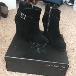Vince Camuto black booties